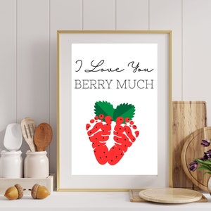 Kocham Cię Berry Much Handprint Art, Walentynkowe rzemiosło odcisków dłoni, Aktywność odcisków stóp dzieci, Sztuka odcisków dłoni DIY, Pamiątka dla przedszkolaków