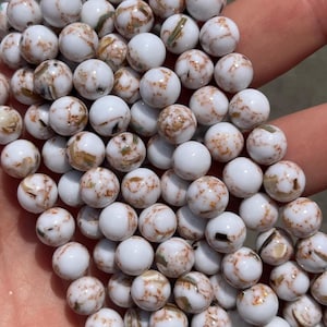8mm Mother Of Pearl / Abalone Round Shell Beads - Full Strand - 15&quot;