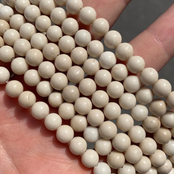 6mm Polished Riverstone Jasper Beads - Natural Stone - Full Strand - 15"