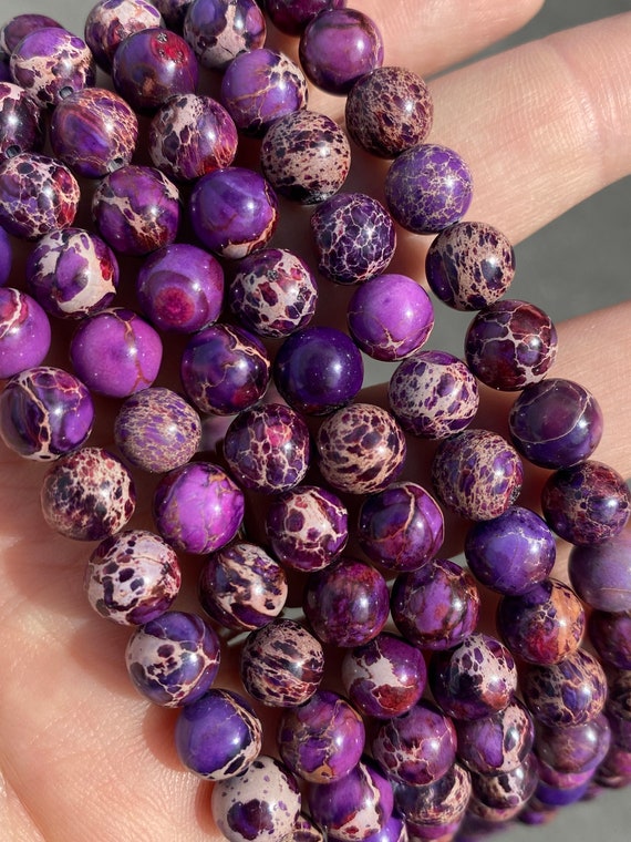 45 Perline Di Diaspro Imperiale Blu Naturale, Forma Rotonda 6/8/10/12 Mm, Per Gioielli Fai Da Te, Bracciali E Collane