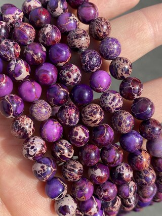 45 Perline Di Diaspro Imperiale Blu Naturale, Forma Rotonda 6/8/10/12 Mm, Per Gioielli Fai Da Te, Bracciali E Collane