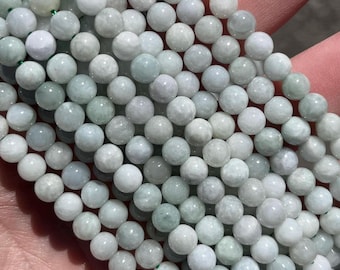 Perle Rotonde In Agata Blu Scuro 8 Mm - 46 Pezzi - Pietra Naturale Picture Jasper - Per Creazione Gioielli