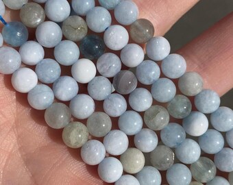 アクアマリン ファセットカット ラウンド ナチュラル 5mm 8mm