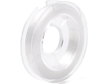Cordón para abalorios blanco - Cordón elástico para hacer joyas - 0,8 mm - Cordón de varios hilos