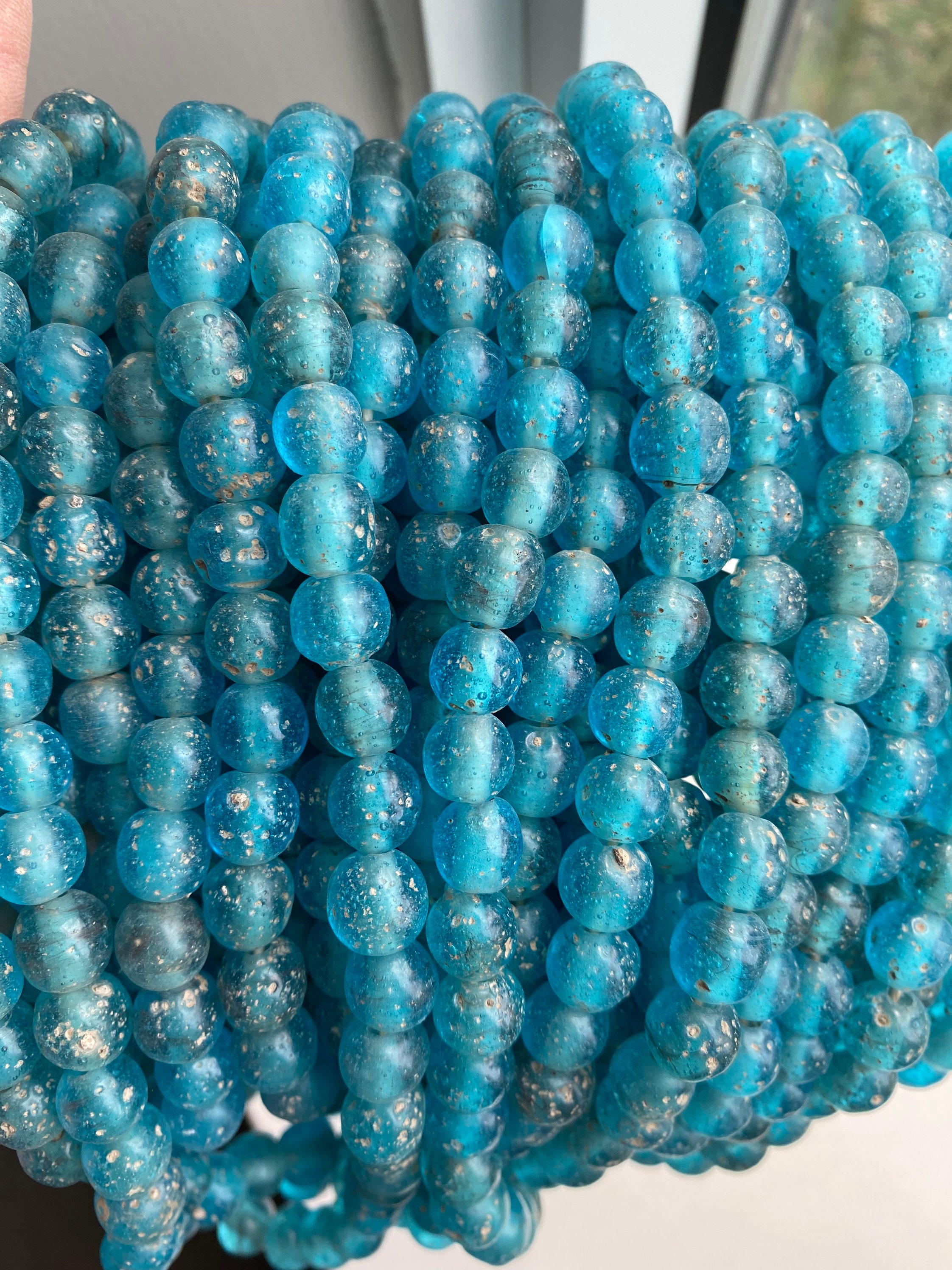 Indonesian Marine Blue Ancient Style Java Glass Beads 8mm Etsy UK