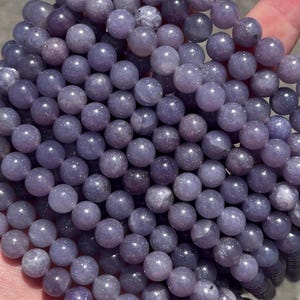 8.5mm Lepidolite Natural Stone Beads - Full Strand - 15&quot; - Smooth