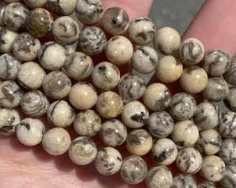 8mm Feldspar Beads - Natural Stone - Full Strand - 15"