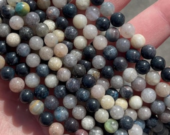 6 mm Scorzalite Perlen - Naturstein - Full Strand - 15 ""