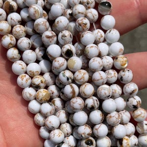6mm Mother Of Pearl / Abalone Shell Beads - Full Strand - 15&quot;
