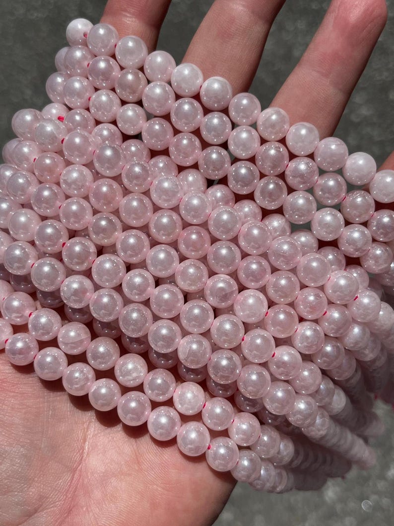 8 mm Mystic Rosenquarz Stein Perlen - Naturstein - Full Strand - 15 "" Bild 3