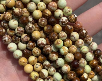 6mm Lemon Chalcedony Natural Stone Beads - Full Strand - 15"