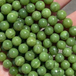 8mm Canadian Jade Beads - Natural Stone - Full Strand - 15"