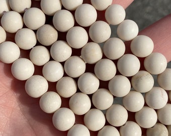 8mm Matte Riverstone Jasper Beads - Natural Stone - Full Strand - 15"