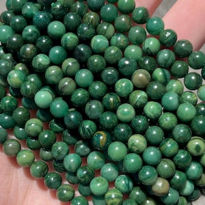 6 mm afrikanische Jade Steinperlen - Naturstein - Full Strand - 15 &quot;&quot;