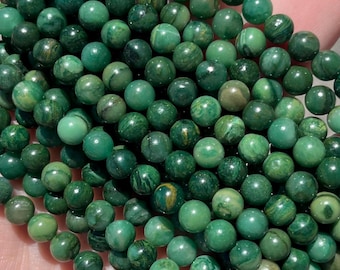 6mm African Jade Stone Beads - Natural Stone - Full Strand - 15"