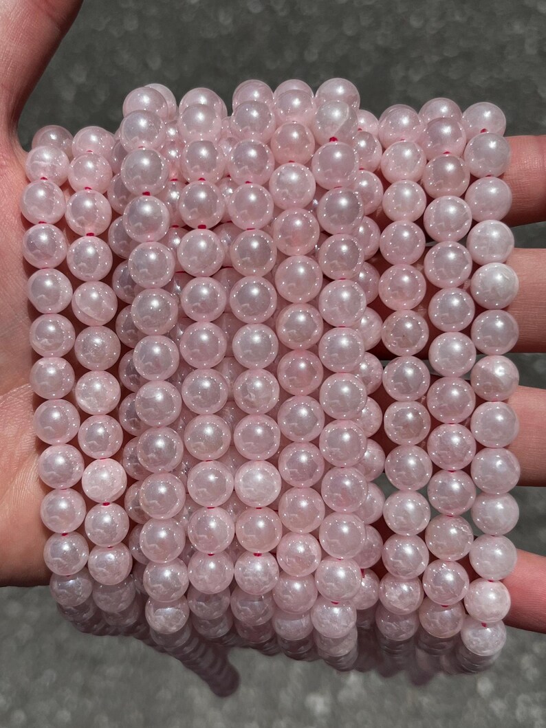 8 mm Mystic Rosenquarz Stein Perlen - Naturstein - Full Strand - 15 "" Bild 2
