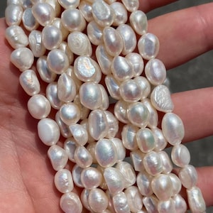 6mm Natural Fresh Water Pearl Beads - Full Strand - 14&quot; - Good Luster - Smooth