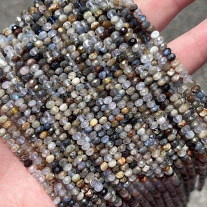 3mm x 4mm Kyanite In Quartz Beads - Natural Stone - Full Strand - 15&quot;