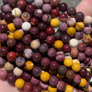 Cuentas de Mookaite de 8 mm - Piedra natural - Hilo completo - 38 cm
