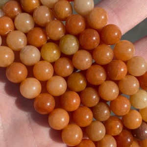 8mm Red Aventurine Beads - Natural Stone - Full Strand - 15&quot;