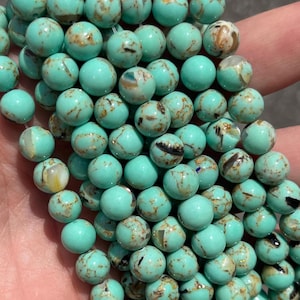 8mm Mother Of Pearl / Abalone Round Shell Beads - Full Strand - 15&quot;