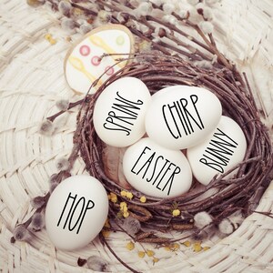 Rae Dunn Inspired Wooden Eggs | Tiered Tray Easter Decor | Farmhouse Easter | Easter Decor