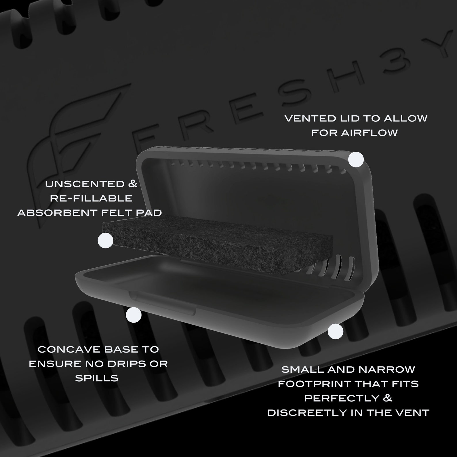 FRESH3Y the Reusable Tesla Air Freshener with 3 Scent Pads Etsy UK