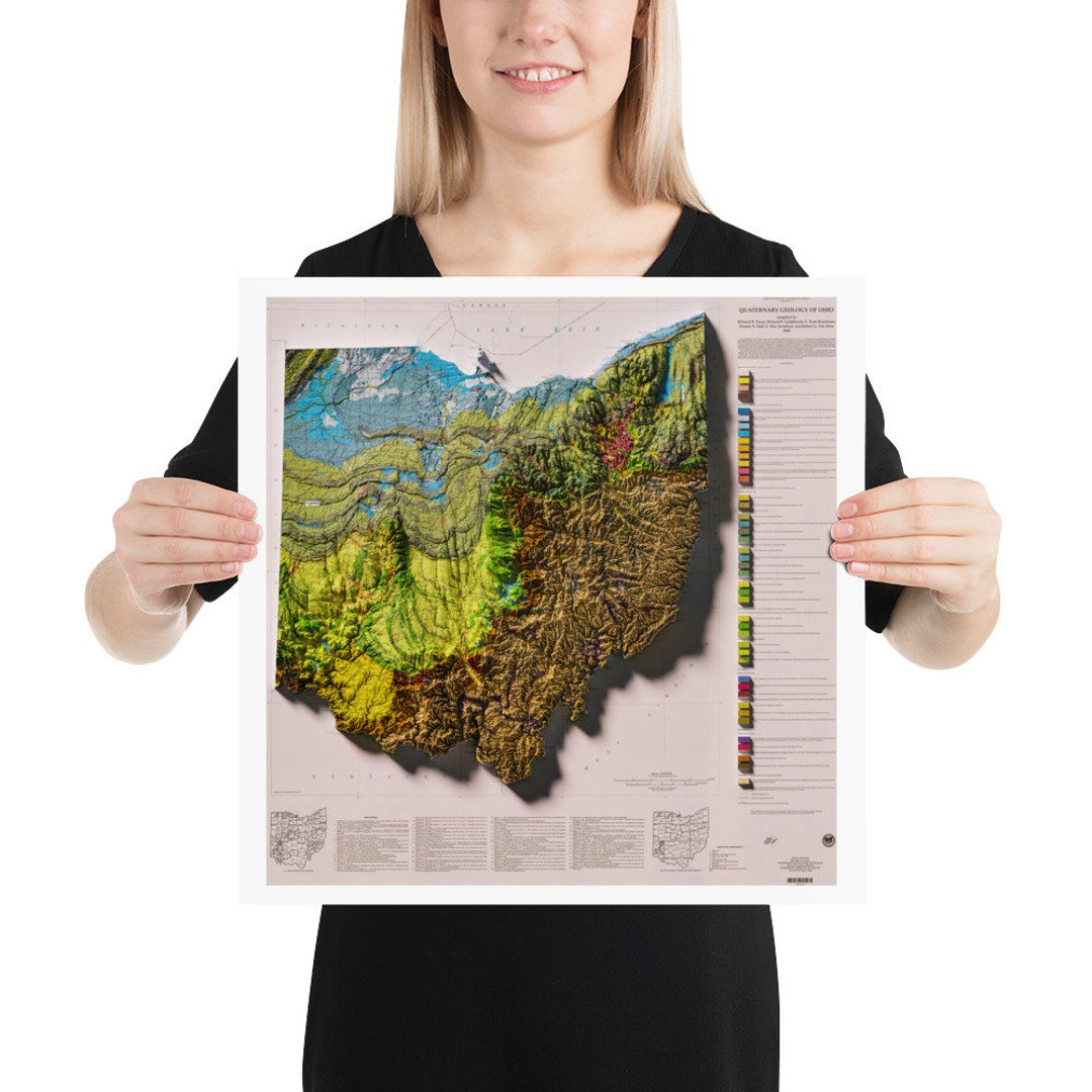 1999 3D Geologic Map of Ohio - Etsy