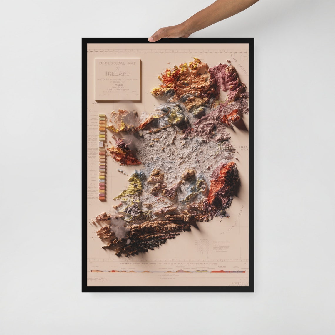 1961 3D Geologic Map of Ireland - Etsy
