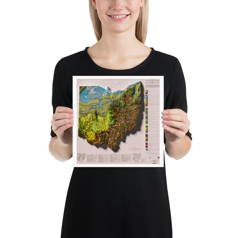 1999 3D Geologic Map of Ohio - Etsy Canada