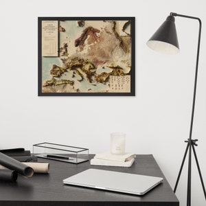 Historische Europese 3d Geologische Kaart