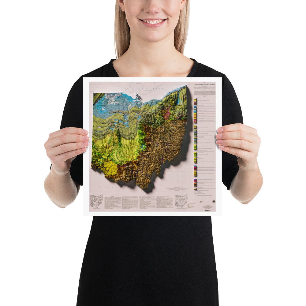 1999 3D Geologic Map of Ohio - Etsy Canada