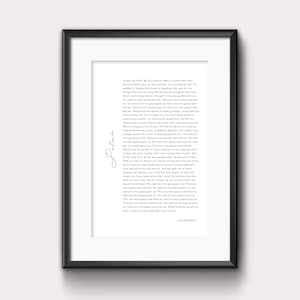May include: A framed print featuring a poem with the name "Peter" in cursive script. The text is in a serif font, set against a white background, and enclosed in a black frame. The print is a literary-themed home decor item.