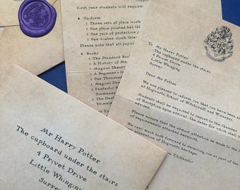 Magic School Acceptance Letter Replica – Years 1–7 – Personalised Wizard Letter with Wax Seal