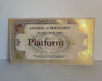 Magic School Train Ticket – Gold Foiled Wizard Ticket – Fantasy Fan Gift