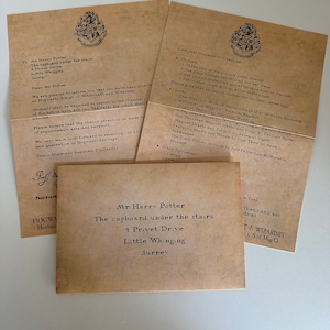 Carta de aceptación de réplica de la escuela mágica - personalización disponible