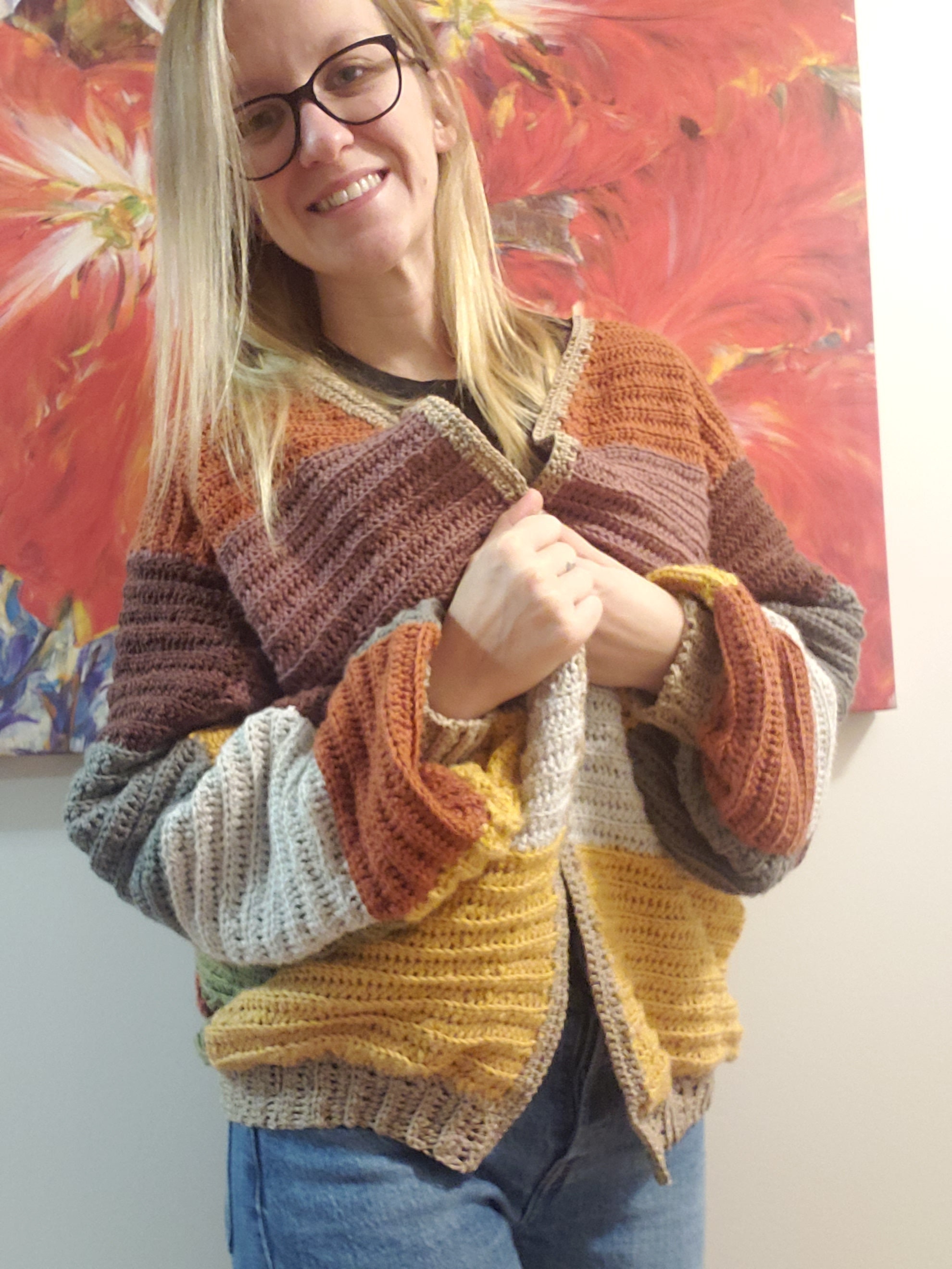 Color Block Cardigan - Etsy Canada