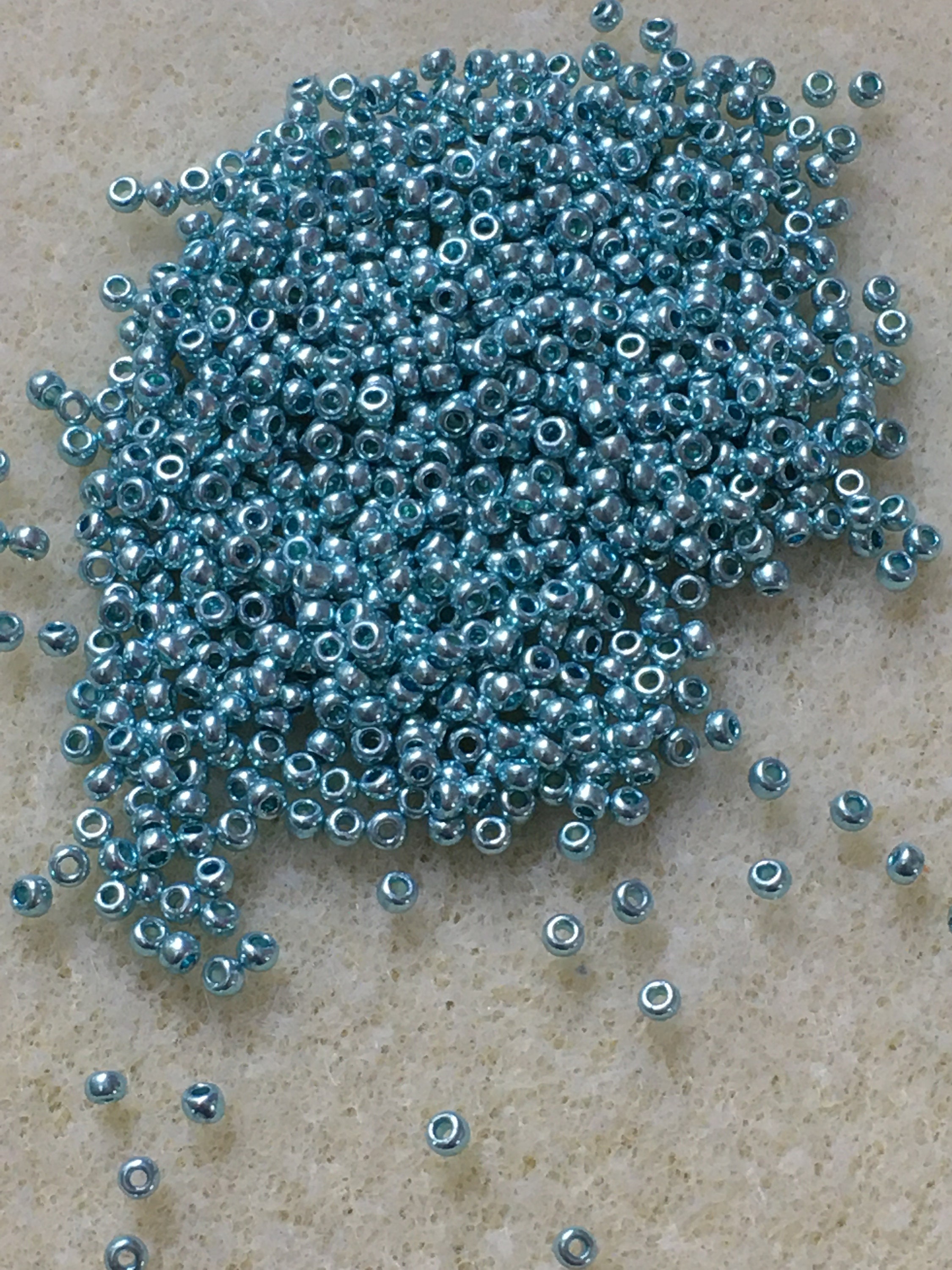 Preciosa czech seed beads 11 0 metallic light teal solgel 20g etsy