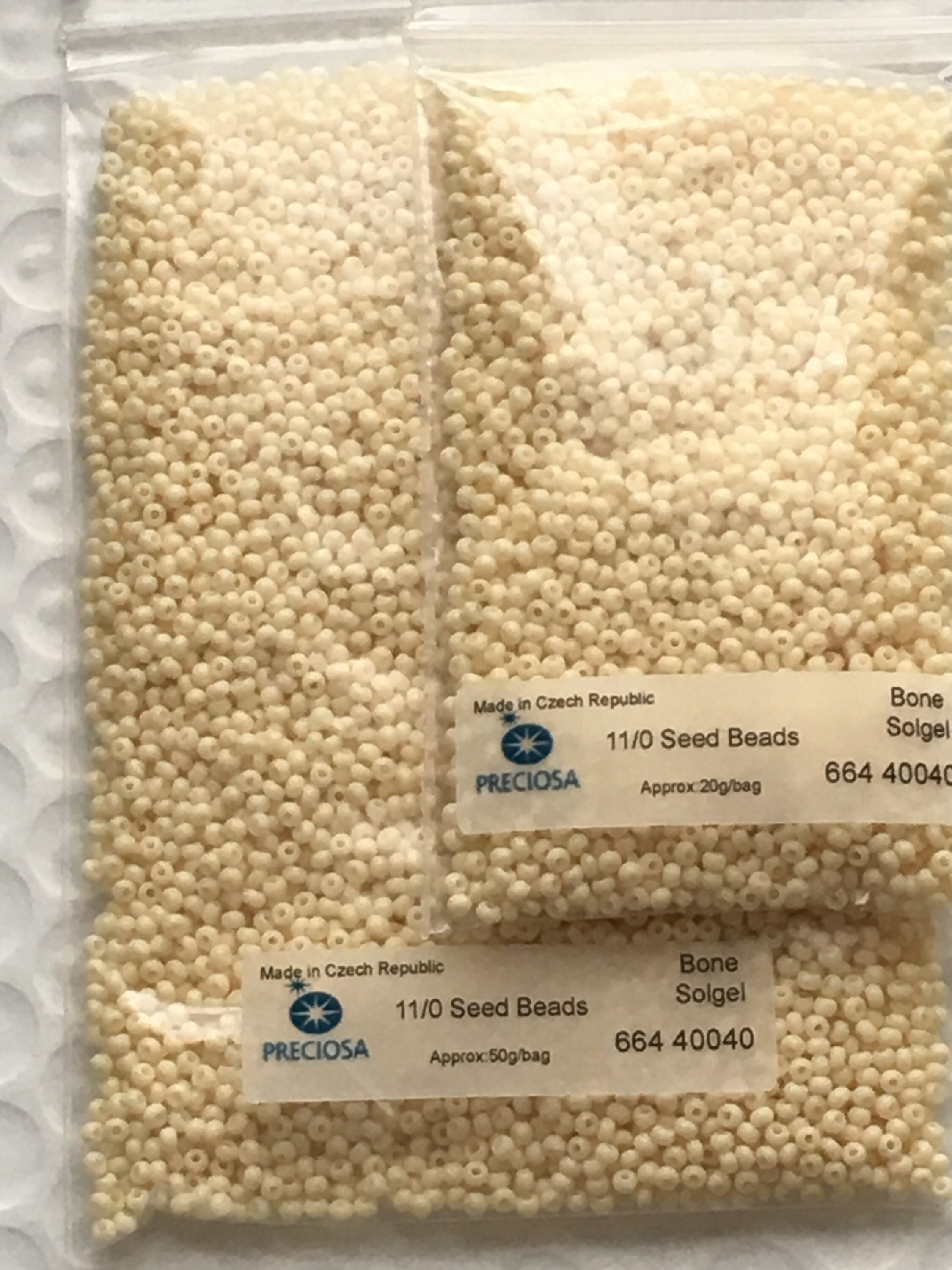 Preciosa czech seed beads 11 0 bone solgel 20g 50g or 250g etsy