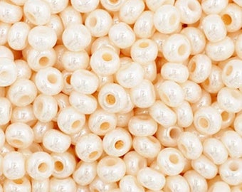 Preciosa Czech Seed Beads 11/0 Eggshell Opaque Pearl 20g & 50g color 35017