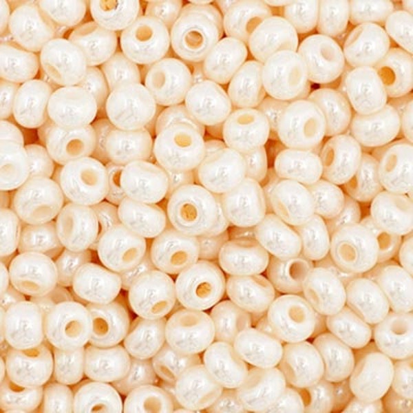 Preciosa Czech Seed Beads 11/0 Eggshell Opaque Pearl 20g & 50g color 35017