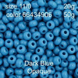 Preciosa Preciosa Czech Seed Beads 11/0 Dark Blue Opaque 20g or 50g, color 34906