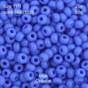 Preciosa Czech Seed Beads 11/0 Blue Opaque 20g or 50g, color 01026