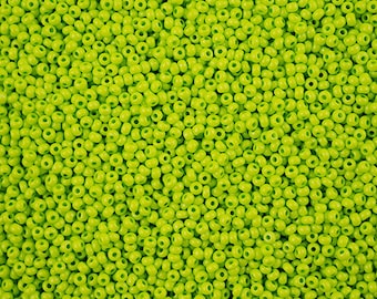 Czech Seed Bead 11/0 Terra Intensive Light Green 20g, 50g or full set, color 43118