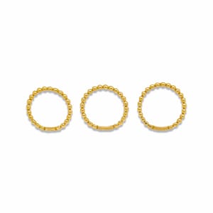 14k Gold Solid Full Bead Ball Real Yellow Gold Authentic Stackable Ring Sizes 6, 7 or 8