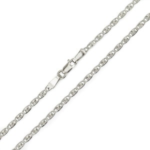 14k Gold Necklace Solid White Gold Valentino Chain 16/18/20 Inches 2.0 MM
