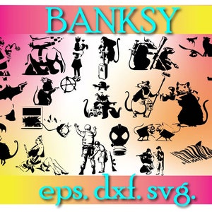 Banksy Bundle descarga digital SVG, DXF, PNG archivos, cricut / silhouette cameo cutters. vector, imágenes prediseñadas