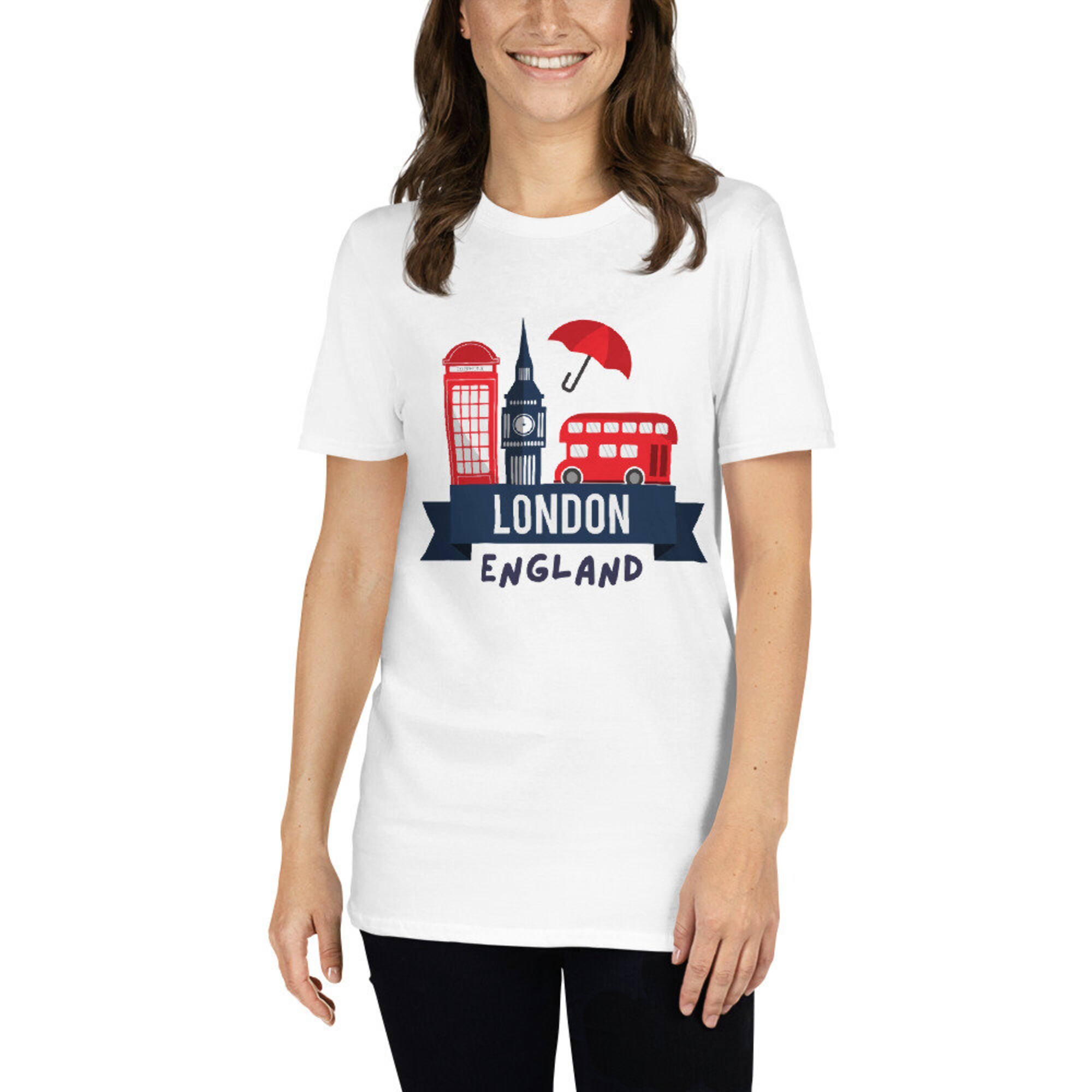 Discover London England London Red Bus Stop T-Shirt