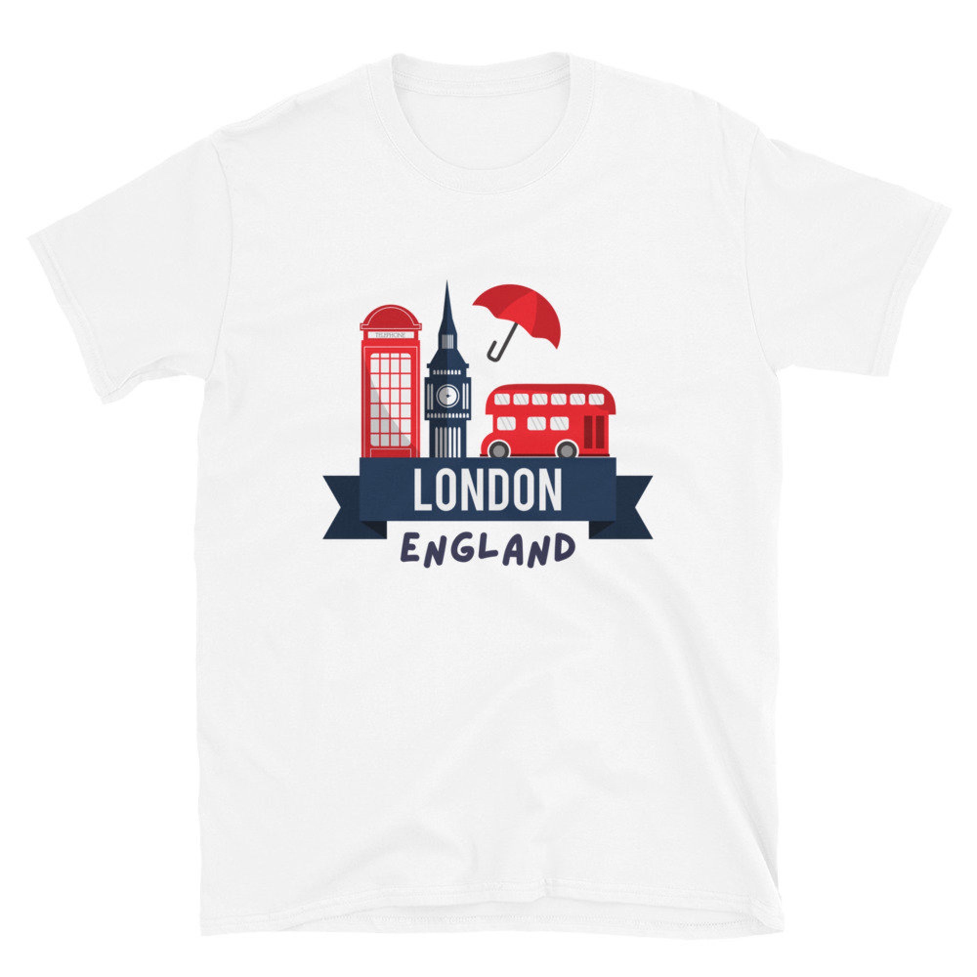 Discover London England London Red Bus Stop T-Shirt
