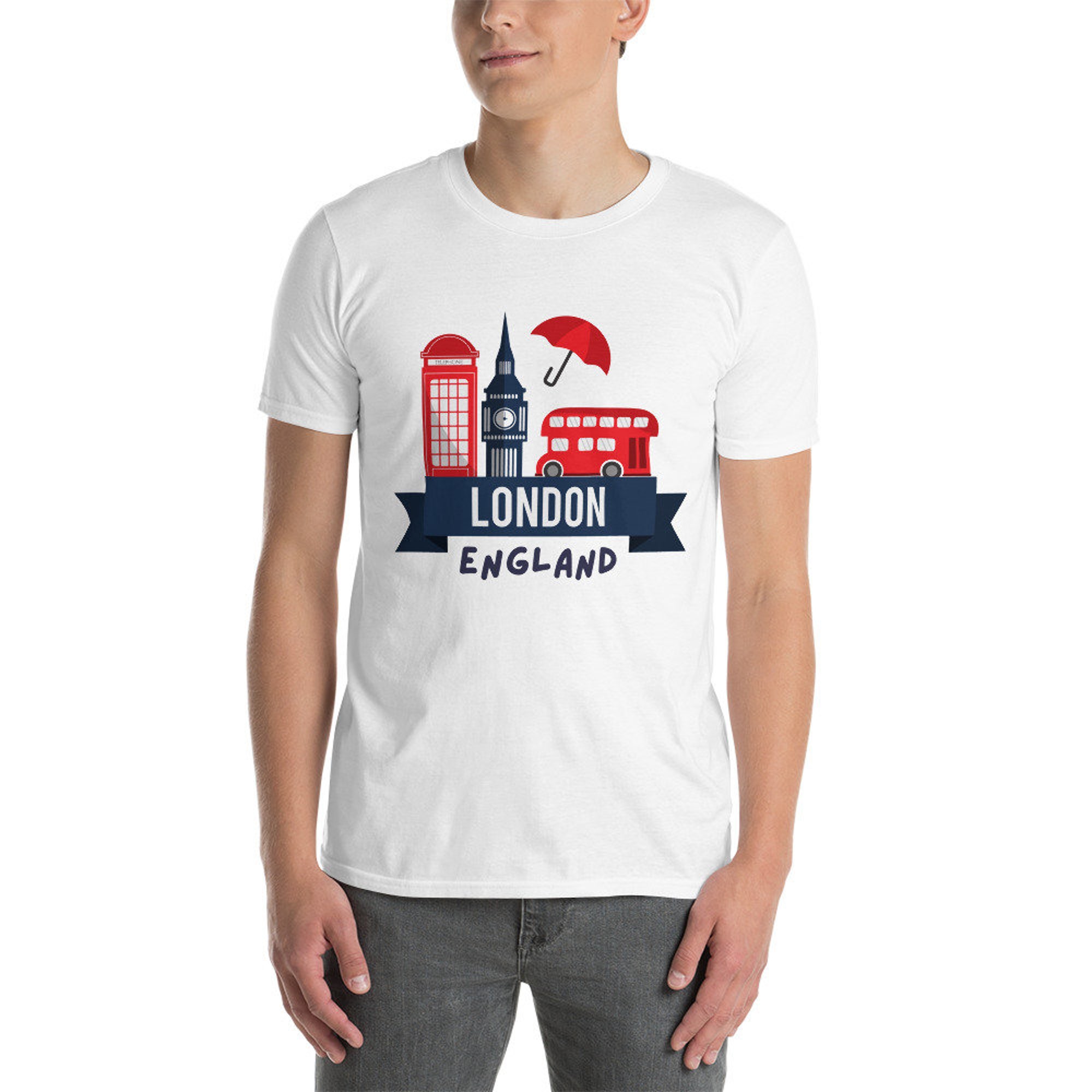 Discover London England London Red Bus Stop T-Shirt